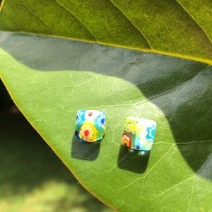 Glass Flower Studs 🌼